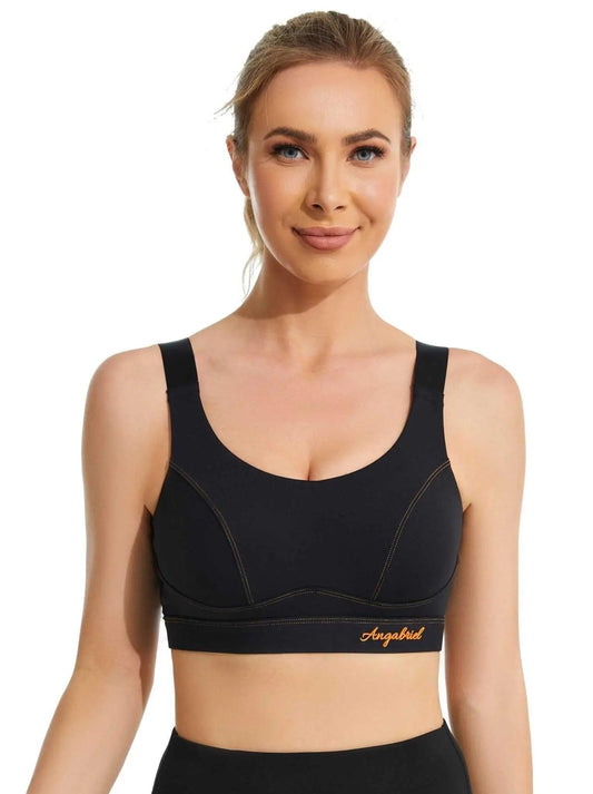 Wirefree Criss-Cross Back Adjustable Straps Sports Bra for Women