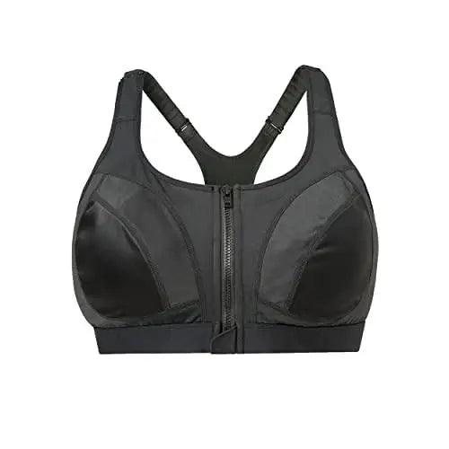 Sports Bra High Impact Zip Front Adjustable Straps Strappy Without  Underwire Padded (Color : Black, Size : 40C) : : Clothing, Shoes &  Accessories