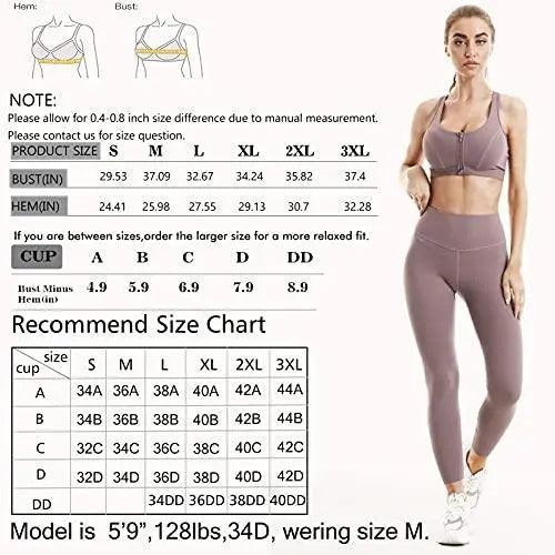 Wirefree women's high impact zip front sports bra