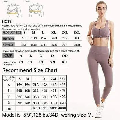 Wirefree women's high impact zip front sports bra