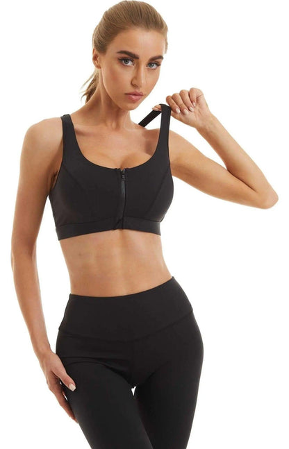 Wirefree women's high impact zip front sports bra