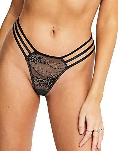 Women High Leg Floral Lace Thongs G-string T-Back Low Waist