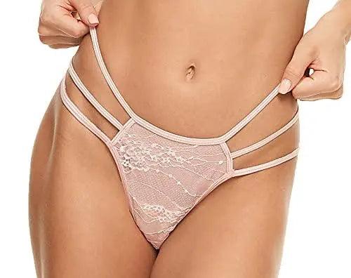 Women High Leg Floral Lace Thongs G-string T-Back Low Waist