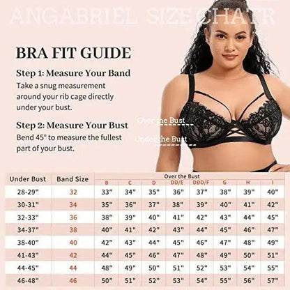 Women's  Minimizer Plus Size Lace Underwire Plunge Bra