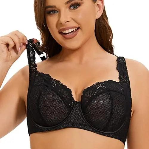 Women's  Minimizer Plus Size Lace Underwire Plunge Bra