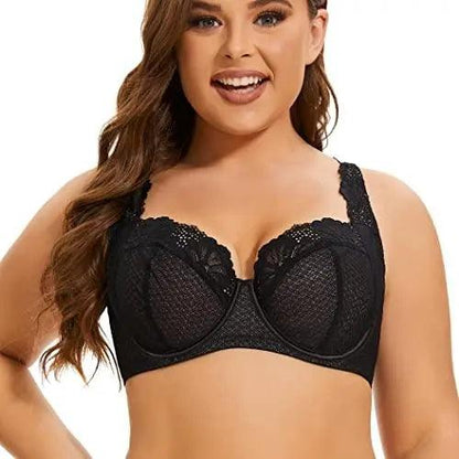 Women's  Minimizer Plus Size Lace Underwire Plunge Bra