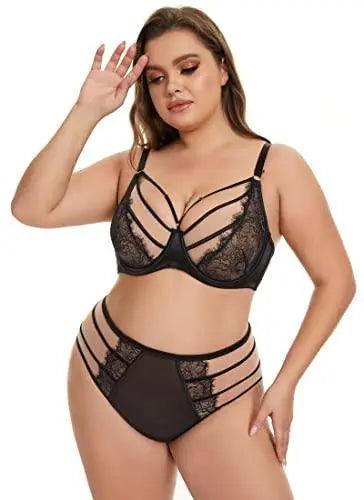 Women's Eyelash Plus Size Lace Underwire Unlined Bra