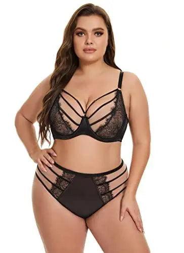 Women's Eyelash Plus Size Lace Underwire Unlined Bra