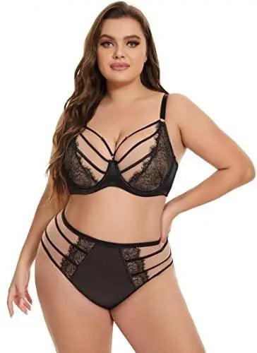 Women's Eyelash Plus Size Lace Underwire Unlined Bra