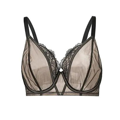 Women's Eyelash Plus Size Lace Underwired Full Cup Bra