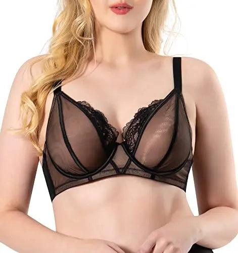 Women's Eyelash Plus Size Lace Underwired Full Cup Bra