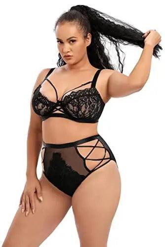 Women's plus size Lace Brief Hi-Cut High Waist Bikini