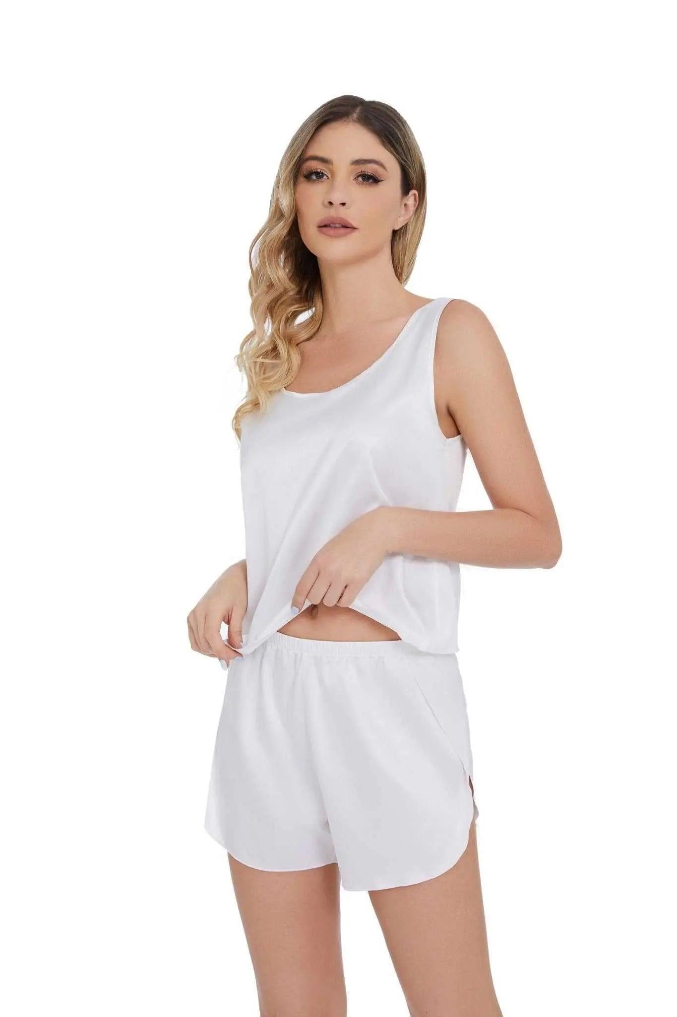 Women's ultra-soft pajama set U-neck top and shorts